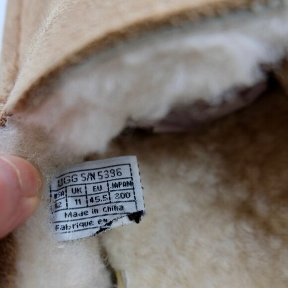 UGG~ASCOT~CHESTNUT SHEEPSKIN SHEARLING SUEDE MEN'S MOCCASIN SLIPPERS SIZE US 12 - Picture 7 of 7